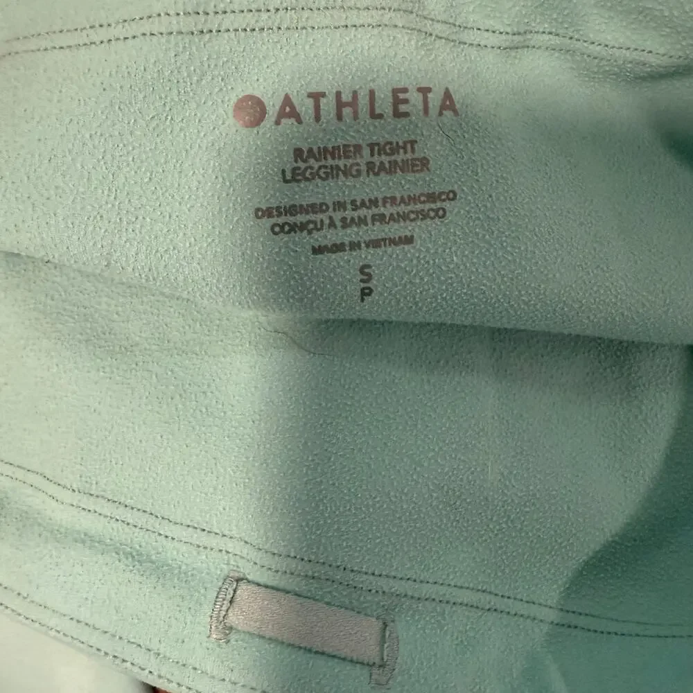 Athleta Women's‎ Rainier Leggings Tights Running Fleece Pockets Blue Small